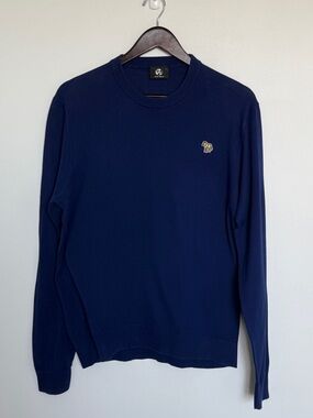 PS Paul Smith Men’s Navy Crewneck with Signature Zebra Patch